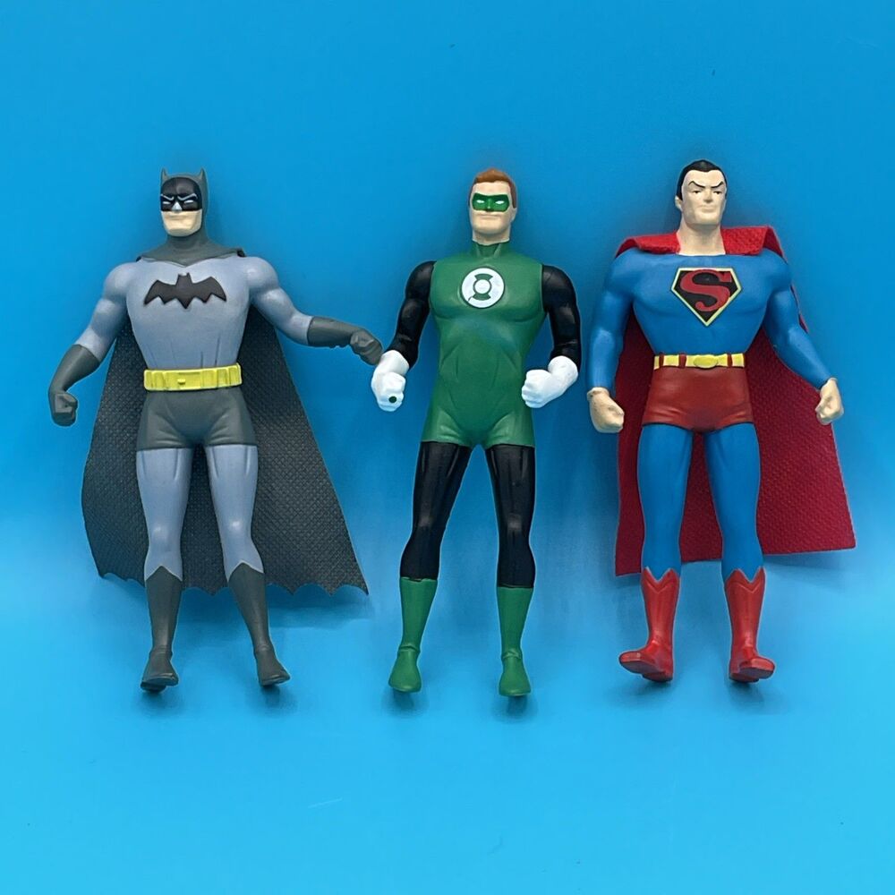 Lot Of 3 DC Comics Bendable Action Figures 5.5" Batman Superman Green Lantern